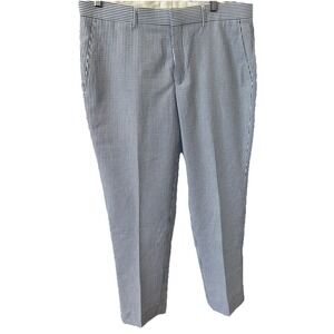 Vinci Blue Pinstripe Seersucker Pants MSS-1 Style 40S NWT